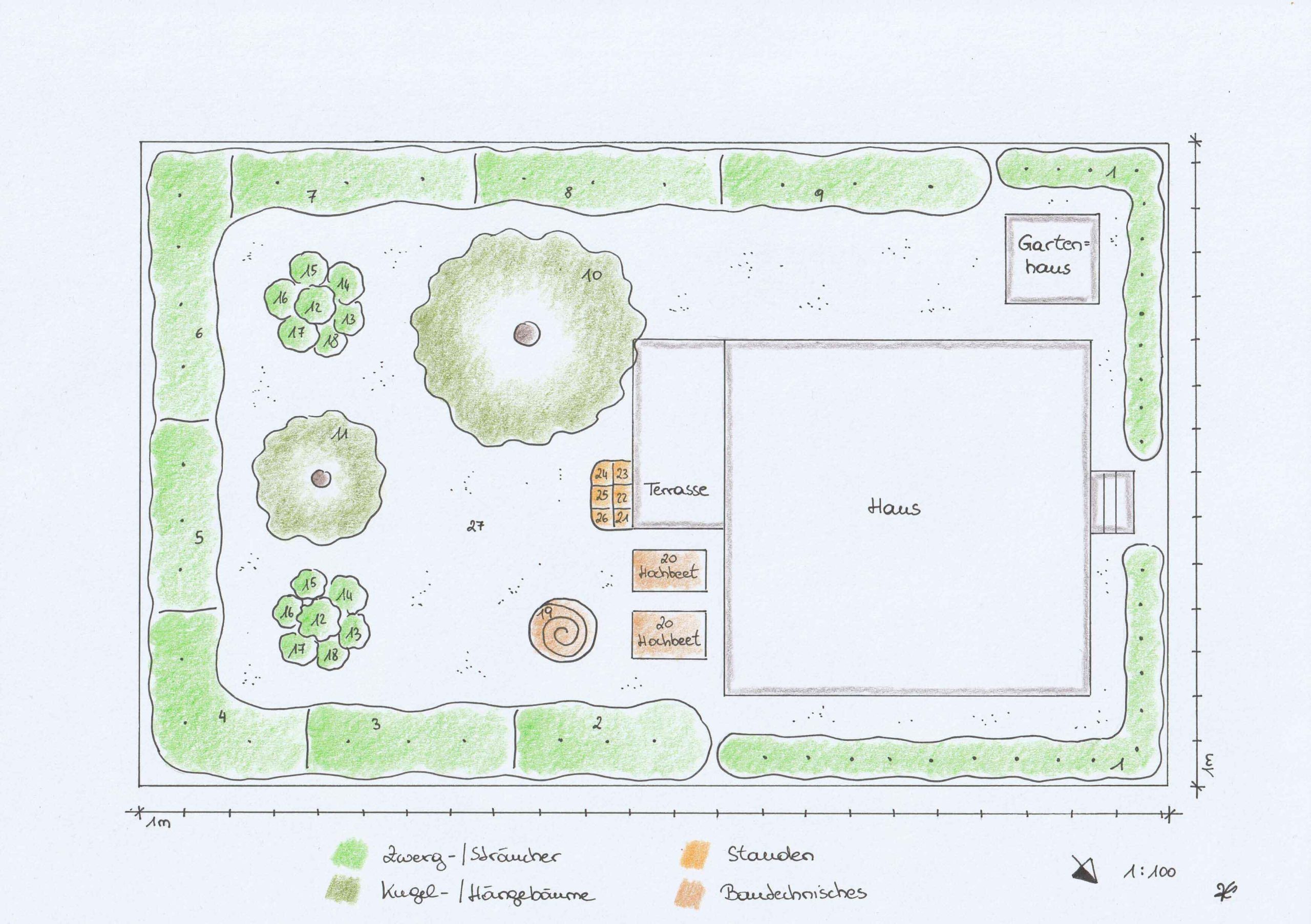 Gartenplanung Grundriss in der Gartenplanungsmappe